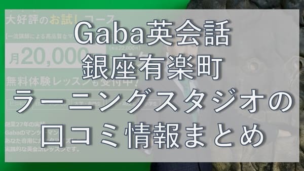 Gaba英会話・銀座有楽町ラーニングスタジオの口コミ